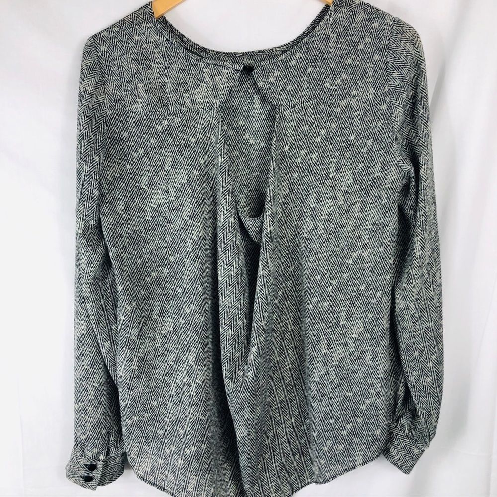Rose & Olive black and white dress shirt M - Picture 4 of 5